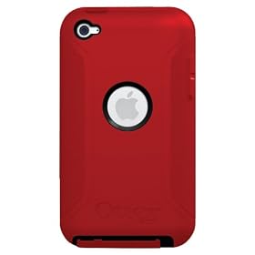 OtterBox Defender Series Hybrid Case for iPod touch 4G (Black/Red): MP3 Players &amp; Accessories