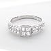 1.00 Carat Round Brilliant with Princess Diamond Designer Ring in 18ct Solid White Gold