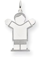 14k White Gold Kid Charm