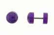 NEON PURPLE ACRYLIC FAKE PLUG-16 GAUGE EAR WIRE - 7 MM IN DIAMETER - SOLD AS A PAIR