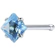 20 Gauge L. Blue Diamond Cubic Zirconia Nose Bone