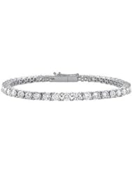 14K White Gold Cubic Zirconia Prong-Set 2.00 CT TGW Tennis Bracelet
