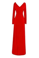 V-neck Long Sleeves Velvet Evening Dress/Prom Dress/Party Dress 