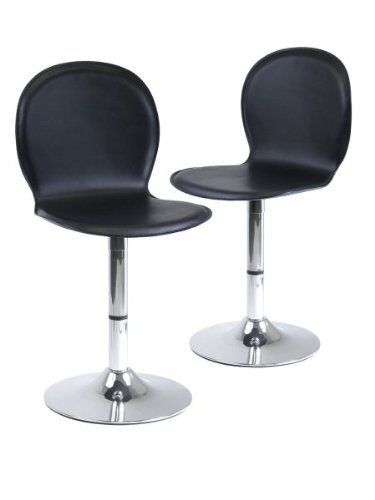 Set of 2 Adjustable Swivel Chair Bar Stool