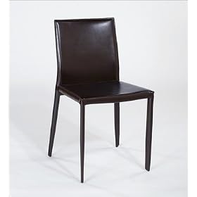 Euro Style 02354 Shen Dining Chair White Leather 4 Pack by Euro Style