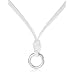 FOSSIL Damen Charmledercollier Edelstahl 40 cm inkl. 5 cm Verl�ngerung JF83455040