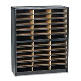 Safco 7121BL Value Sorter Literature Organizer, Steel/Fiberboard, 36 Compartments, Black
