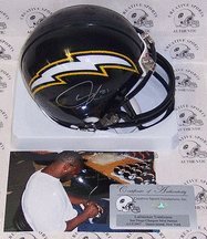 LaDainian Tomlinson Autographed San Diego Chargers Mini Football Helmet (Navy)