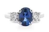 1.30 Ct Platinum Oval Sapphire Ring