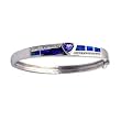 14K White Gold Tanzanite, Diamond and Black Opal Bangle Bracelet