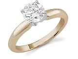 GIA Graded 1/2 Carat Diamond Solitaire Ring, H Color, SI1 Clarity, 14K Rose Gold