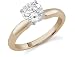 GIA Graded 1/2 Carat Diamond Solitaire Ring, H Color, SI1 Clarity, 14K Rose Gold