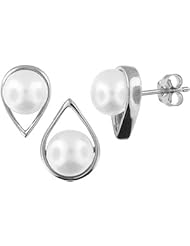 Sterling Silver and Freshwater Pearl Earring and Pendant Set