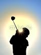Wallmonkeys Peel and Stick Wall Decals - Silhouette of Teen Girl Swinging a Golf Club - 18"H x 13"W Removable Graphic