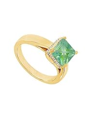 Emerald and Diamond Ring 14K Yellow Gold - 1.00 CT TGW