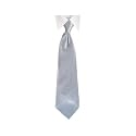 New Boys Solid Color Silver Clip On Necktie 11" Tie