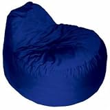 Comfort Research Frameless CHILLUM CHAIR Twill Navy 23W x 36D x 41 High Fuf Foam Filled Poof Foof