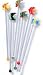 Art Glass Swizzle/Drink Sticks Angel Fish Theme set of 6