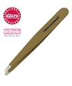 Tweezerman full size slant tweezer khaki gold tweezers