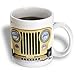 3dRose mug_60504_2 Grill of a Yellow Jeep Ceramic Mug, 15-Ounce