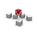 Wallmonkeys Peel and Stick Wall Decals - Conformity versus Individuality, Red Dice up - 48