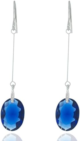 Everbling Blue Briolette Drop Swarovski Elements Crystal Earrings
