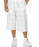 Sean John - Sean John Windowpane Linen Cargo Shorts