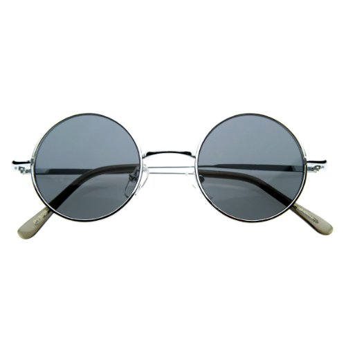 zeroUV - Small Retro-Vintage Style Lennon Inspired Round Metal Circle Sunglasses