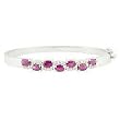 14K White Gold Ruby and Diamond Bangle Bracelet