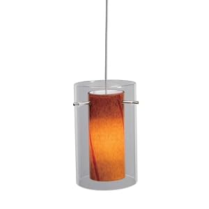 Euro Lava Swirl Glass Mini Pendant Finish: Satin Nickel