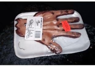 Peeled Off Hand Flesh Meat Tray Halloween Prop
