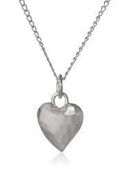 Zina Sterling Silver Sahara Heart Textured Sterling Silver Pendant Necklace, 17"