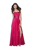 La Femme 15933, Strapless Chiffon Dress La Femme 15933, Strapless Chiffon Dress