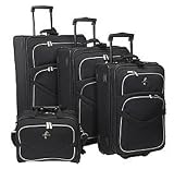 Atlantic by Travelpro Escapade 4-piece Luggage Set - Black by 