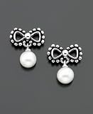 Children's Fresh by Honora Sterling Silver Cultured Freshwater Pearl Bow Earrings