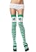 St. Patrick's Day Striped Thigh High Nylon Stocking with Woven Colver Top