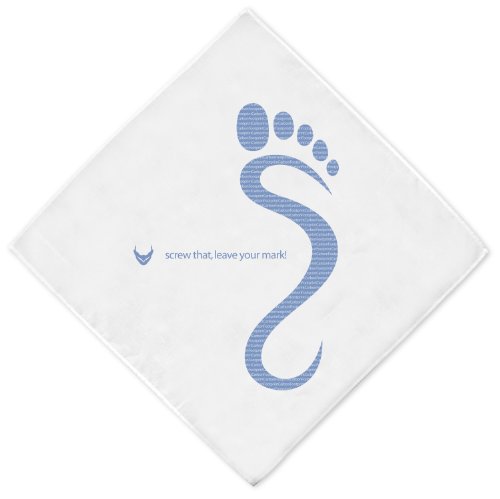 Wrag Gear Handkerchief Collection - Carbon Footprint (White fabric, Nominal size 17
