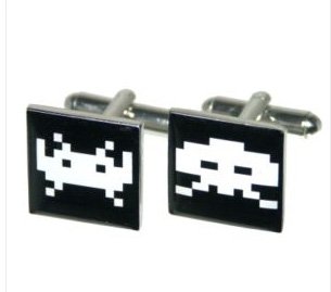 Space Invaders Alien Video Game Cufflinks w/ Gift Box