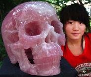 CLEAR TITAN Pink Rose Crystal Super Realistic Skull CLEAR TITAN Pink Rose Crystal Super Realistic Skull