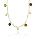 Vermeil (24K Gold over Sterling Silver) Brown, Champagne, and White Genuine Freshwater Cultured Coin Pearl Rolo Link Dangle Graduated Necklace
