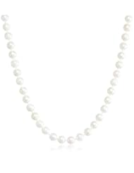 14k Yellow Gold A-Grade Akoya Cultured Pearl Necklace (6-6.5mm), 18"
