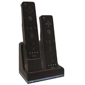 Black Dual Charging Dock & 2 Rechargable Batteries For Wii Remote Controller ...