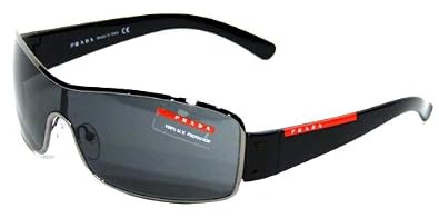 Click here to buy Prada SPS52E shiny black gray Sunglasses 5AV1A1 by Prada.