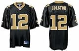 Marques Colston Jersey: Reebok Black Replica #12 New Orleans Saints Jersey - X-Large