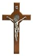 Saint Benedict Crucifix - Silver Corpus - Wall Crucifix - 18 and 1/2" Height - MADE IN ITALY