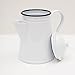 Enamelware 4 Cup Coffee Pot with Percolator - Solid White with Black Rim