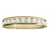 14k Yellow Gold, Round Diamond Channel Band (0.33 ctw)