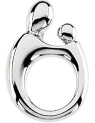 Mother & Child Large Solid Pendant 14K Gold White 83167