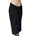 Long Black Swimsuit Sarong Cover Up with Built in Ties One Size
