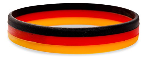 Armband zur Fußball Europameisterschaft! neu: EM-Trikot Armband das perfekte Sport-Armband oder Surfer-Armband für Herren und Männer – Deutschland-Fahne am Handgelenk passend zum 4 Sterne Trikot. Ideal beim Fußball, Handball, Tennis und vielen anderen Sportarten – made by AvalonLeon – exklusiv bei Amazon